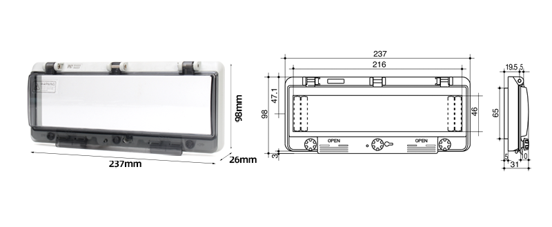 Tapa de ventana impermeable sin fondo de 12 plazas-