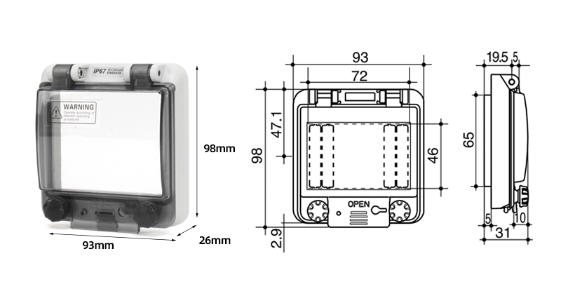 Tapa de ventana impermeable sin fondo de 4 plazas-