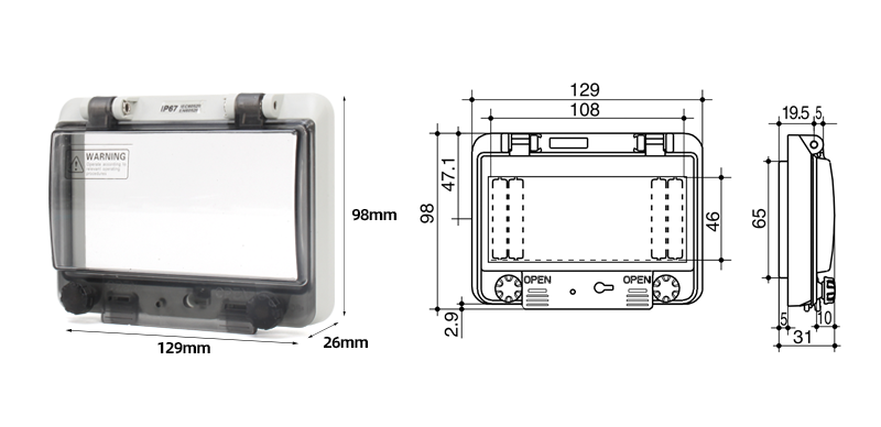 Tapa de ventana impermeable sin fondo de 6 plazas-