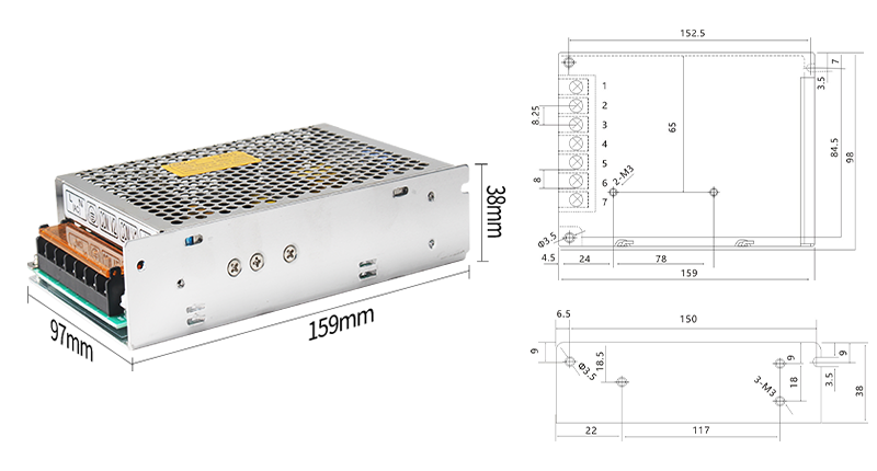 Fuente de alimentación de conmutación de la serie D de doble Grupo phltd tipo D - 75-