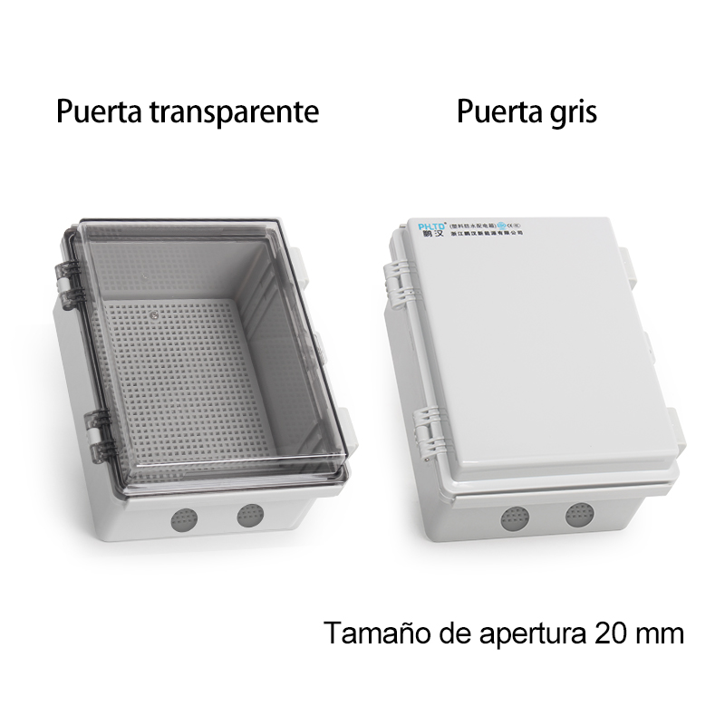 La Caja básica de la Caja de distribución impermeable al aire libre phltd tiene agujeros de salida transparentes y grises opcionales.-