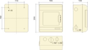 Caja de distribución a prueba de lluvia IP66 adecuada para uso exterior, con 6 circuitos y protección de interruptor de aire