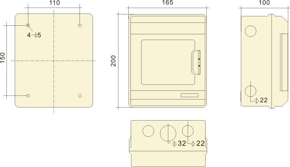 Phltd ip66 protección contra la lluvia al aire libre PC ignífuga caja de distribución abierta, caja de protección del interruptor de aire, diagrama de tamaño del circuito PC - 6-