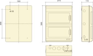 Caja de distribución a prueba de lluvia IP66 adecuada para uso exterior, con 24 circuitos y protección de interruptor de aire