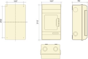 Caja de distribución a prueba de lluvia IP66 adecuada para uso exterior, con 4 circuitos y protección de interruptor de aire