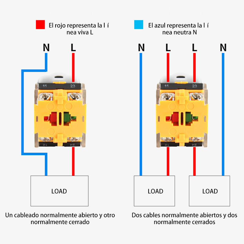 Phltd 22mm con interruptor de botón de luz la38 - 11dn interruptor de alimentación encendido y apagado, reinicio automático y punto de bloqueo automático diagrama de cableado-