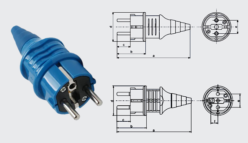 Phltd Francia schuko enchufe oculto 16a 220V método impermeable y antipolvo al aire libre tamaño del enchufe estándar-