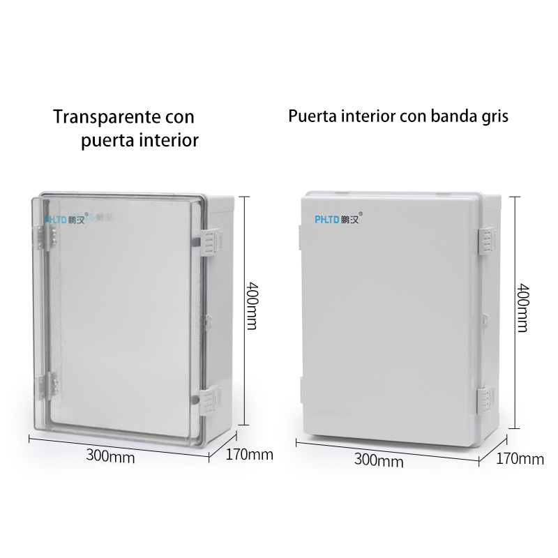 Phltd caja de distribución de plástico impermeable al aire libre, caja de base de control de puerta interior gris y transparente opcional-