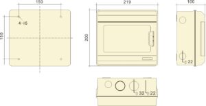 Caja de distribución exterior IP66 a prueba de lluvia de PC ignífugo con 9 circuitos y protección de interruptor de aire