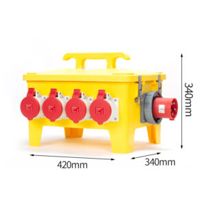 Caja industrial portátil PHLTD 4P 5P 63A, enchufe oculto, 8 enchufes industriales con interruptor principal y protección contra fuga de corriente.