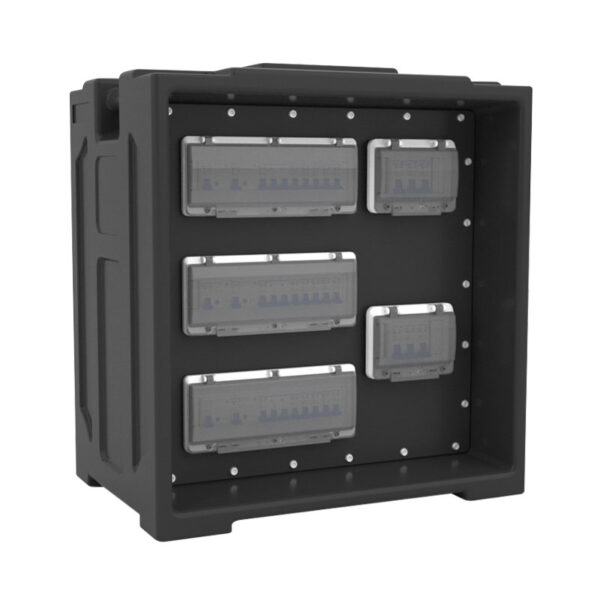 Caja de distribución PHLTD para iluminación LED de gran escenario, caja de potencia para escenario con cinco ventanas impermeables e interruptores independientes