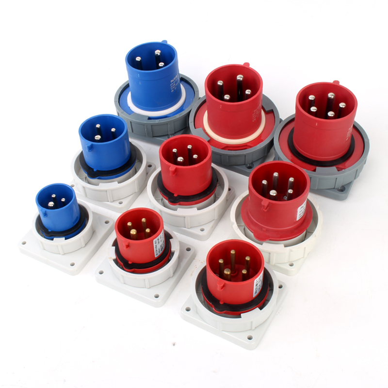 Enchufe y Toma Industrial de Alta Corriente IP67 Impermeable PHLTD, 3-4-5 Núcleos, 63A/125A, Enchufe Oculto
